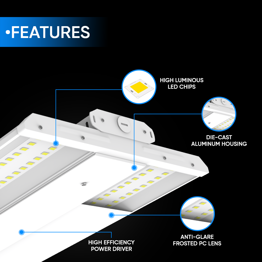 2FT LED Linear High Bay Light, 165W, 5700K, 22500LM, 120-277VAC, Linea