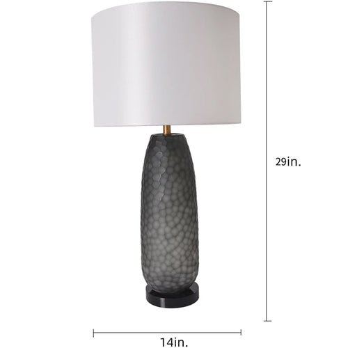 Flores Petals Textured Cylinder Glass Best Table Lamp 29" - Smoke Gray/Light Gray - LEDMyPlace