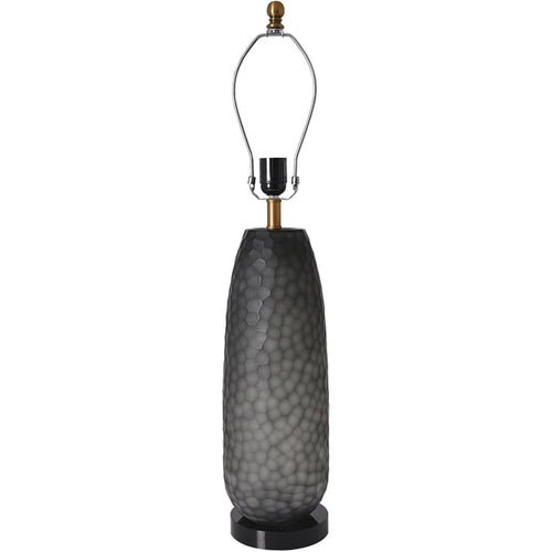 Flores Petals Textured Cylinder Glass Best Table Lamp 29" - Smoke Gray/Light Gray - LEDMyPlace