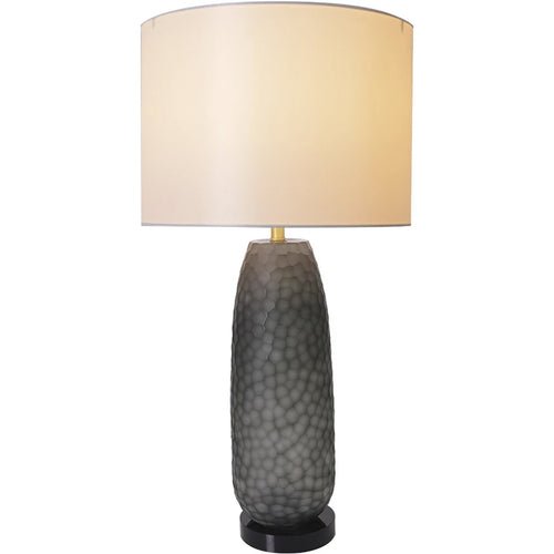 Flores Petals Textured Cylinder Glass Best Table Lamp 29" - Smoke Gray/Light Gray - LEDMyPlace