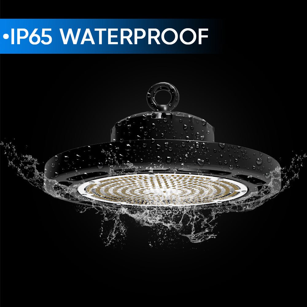 Gen13 100W UFO LED High Bay Light, 4000K, AC120 - 277V, 90° PC lens, IP65 Factory Warehouse Industrial Lighting, Black - LEDMyPlace