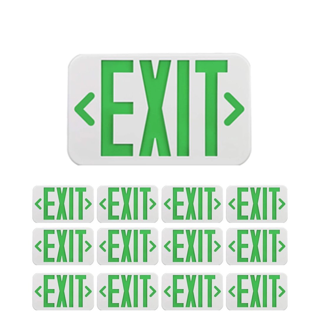 Green LED Exit Sign, Double Sided, 4W, UL,CUL, AC 120V - 277V, 90 - min Backup Battery, Exit Light for Business, Residential - LEDMyPlace