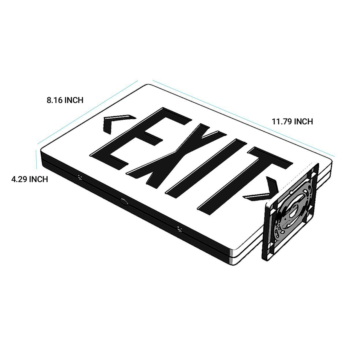 Green LED Exit Sign, Double Sided, 4W, UL,CUL, AC 120V - 277V, 90 - min Backup Battery, Exit Light for Business, Residential - LEDMyPlace