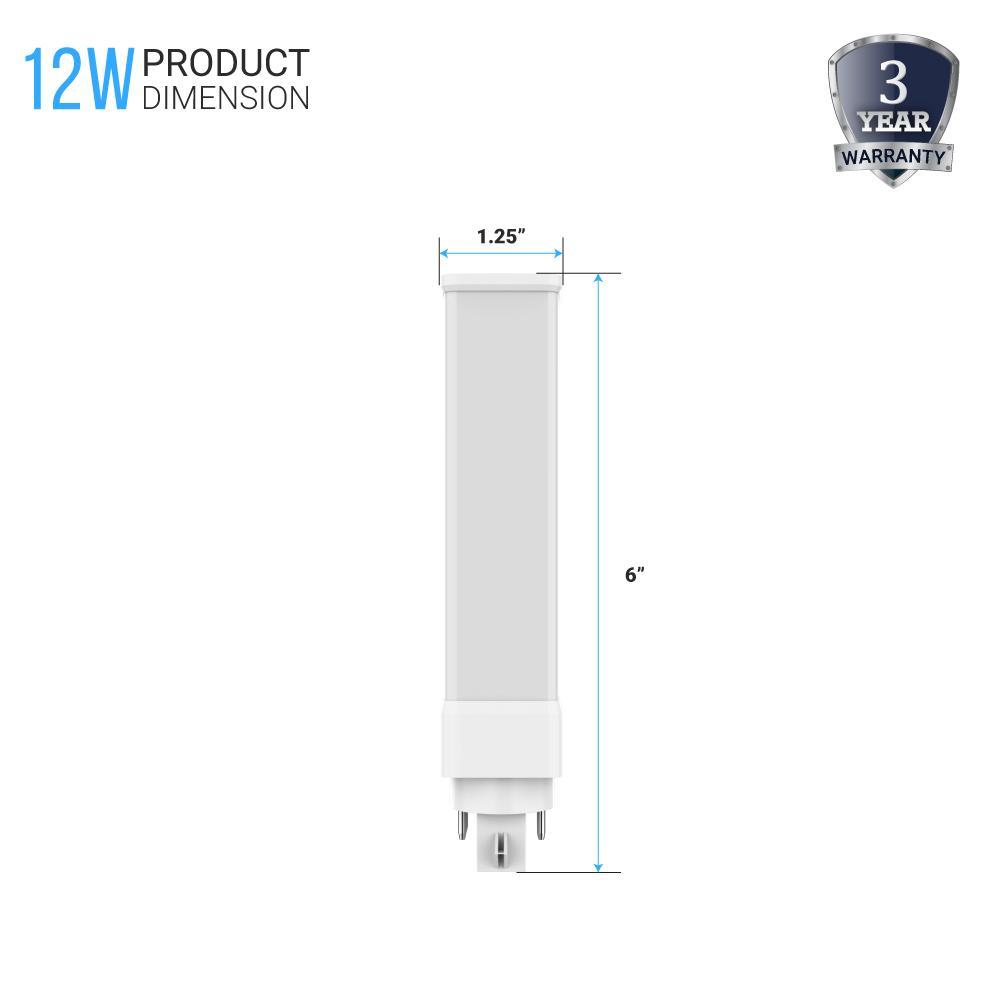 GX24Q - 4 Pin Base PL LED Light Bulbs 12W, 5000K 1100 Lumens 120V - LEDMyPlace