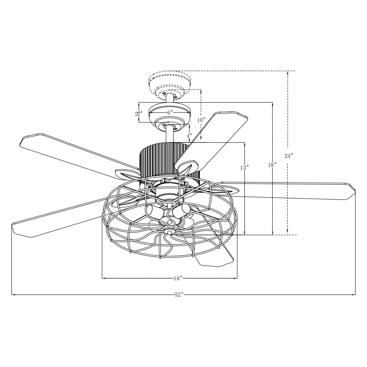 Heritage 52 - inch Indoor Best Smart Ceiling Fan with Light Kit & Wall Control, Works with Alexa/Google Home/Siri - LEDMyPlace