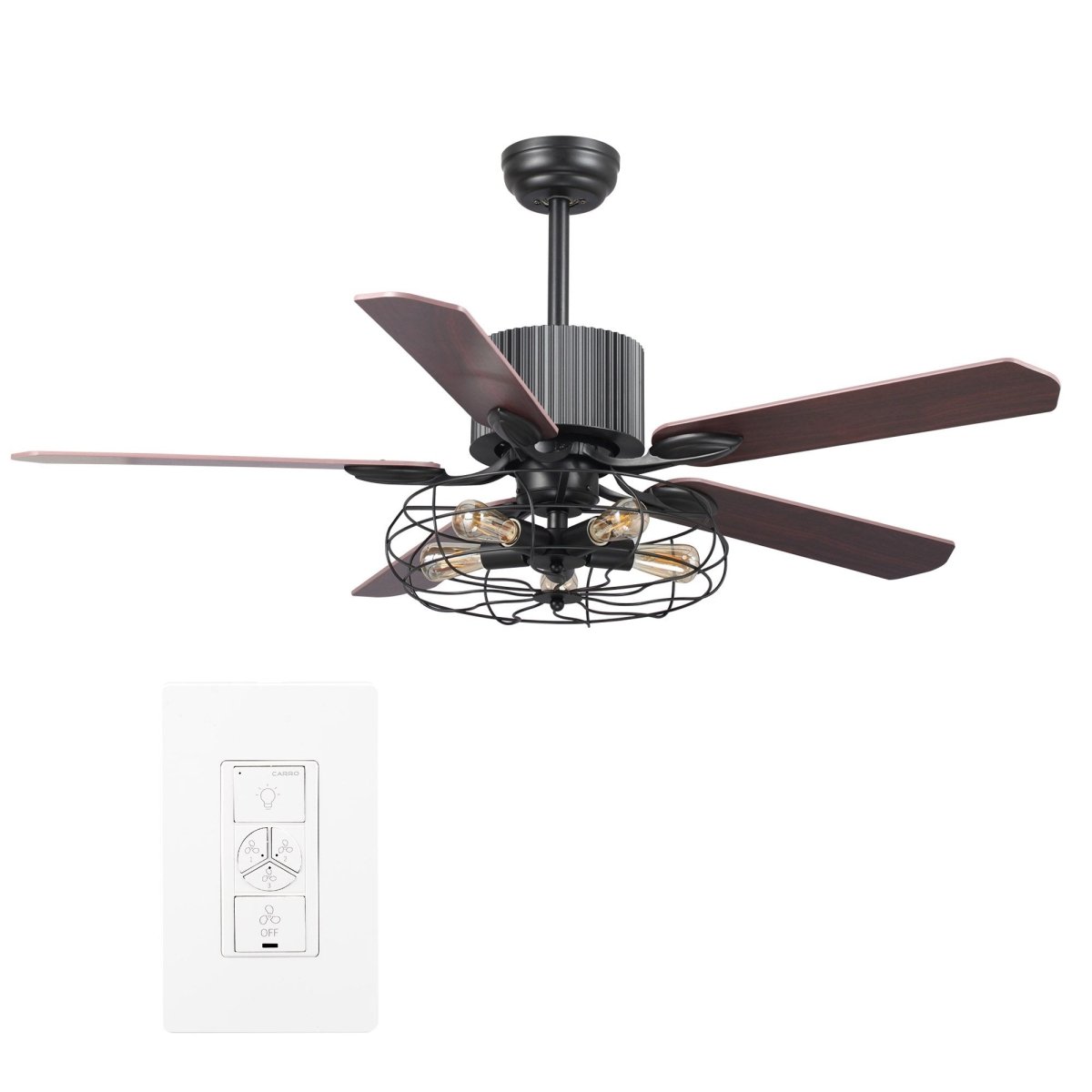 Heritage 52 - inch Indoor Best Smart Ceiling Fan with Light Kit & Wall Control, Works with Alexa/Google Home/Siri - LEDMyPlace