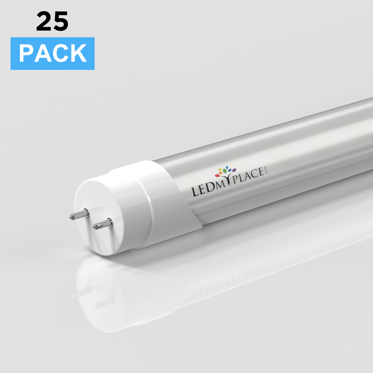 Hybrid T8 4ft LED Tube/Bulb - 22w/20w/18w/15w/ 12w/10w Wattage Adjustable, 130lm/w, 3000k/3500k/4000k/5000k/ 6000k/6500k CCT Changeable, Frosted, Base G13, Single End/Double End Power - Ballast Compatible or Bypass - LEDMyPlace