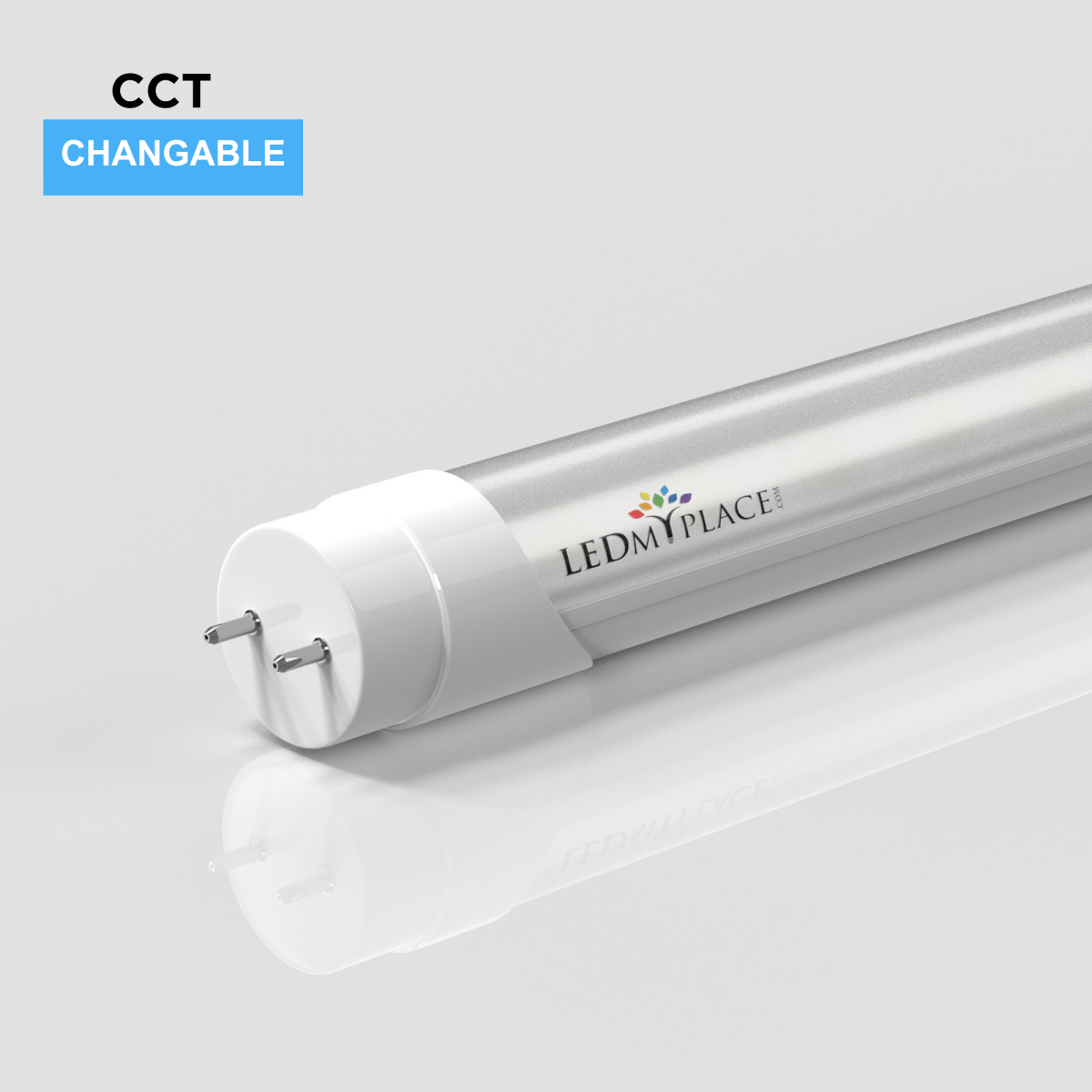 Hybrid T8 4ft LED Tube/Bulb - 22w/20w/18w/15w/ 12w/10w Wattage Adjustable, 130lm/w, 3000k/3500k/4000k/5000k/ 6000k/6500k CCT Changeable, Frosted, Base G13, Single End/Double End Power - Ballast Compatible or Bypass - LEDMyPlace