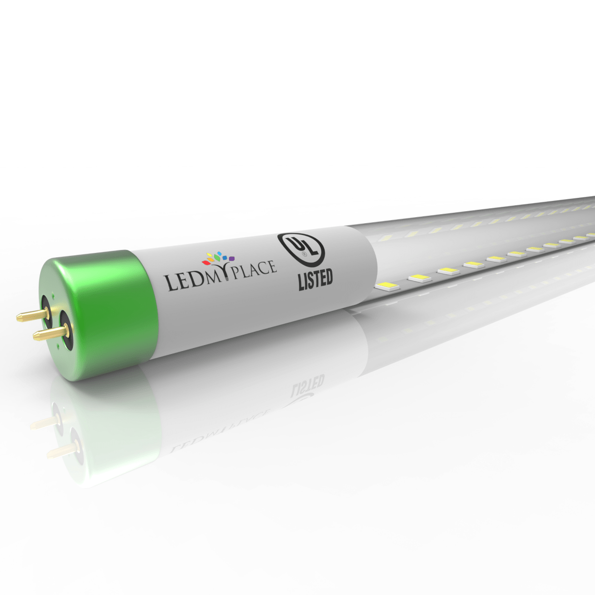 Hybrid T8 4ft LED Tube/Bulb - Glass 18W 2400 Lumens 4000K Clear, Single End/Double End Power - Ballast Compatible or Bypass (Check Compatibility List) - LEDMyPlace