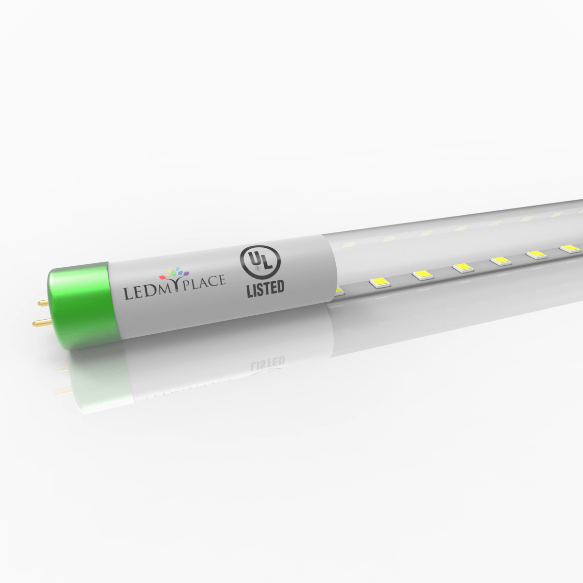 Hybrid T8 4ft LED Tube/Bulb - Glass 18W 2400 Lumens 4000K Clear, Single End/Double End Power - Ballast Compatible or Bypass (Check Compatibility List) - LEDMyPlace