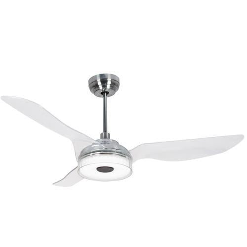 Icebreaker 52 in. Silver Best Smart Ceiling Fan w/ Dimmable LED Light, WiFi Fan Work with Alexa/Google Home/Siri/Remote Control (3 - Blade) - LEDMyPlace