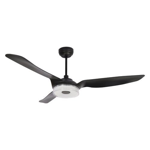 Icebreaker 56 In. 3 - Blade Black Best Smart Ceiling Fan, Dimmable Led Light with Remote Control, Works W/ Alexa/Google Home/Siri (3 - Blade) - LEDMyPlace