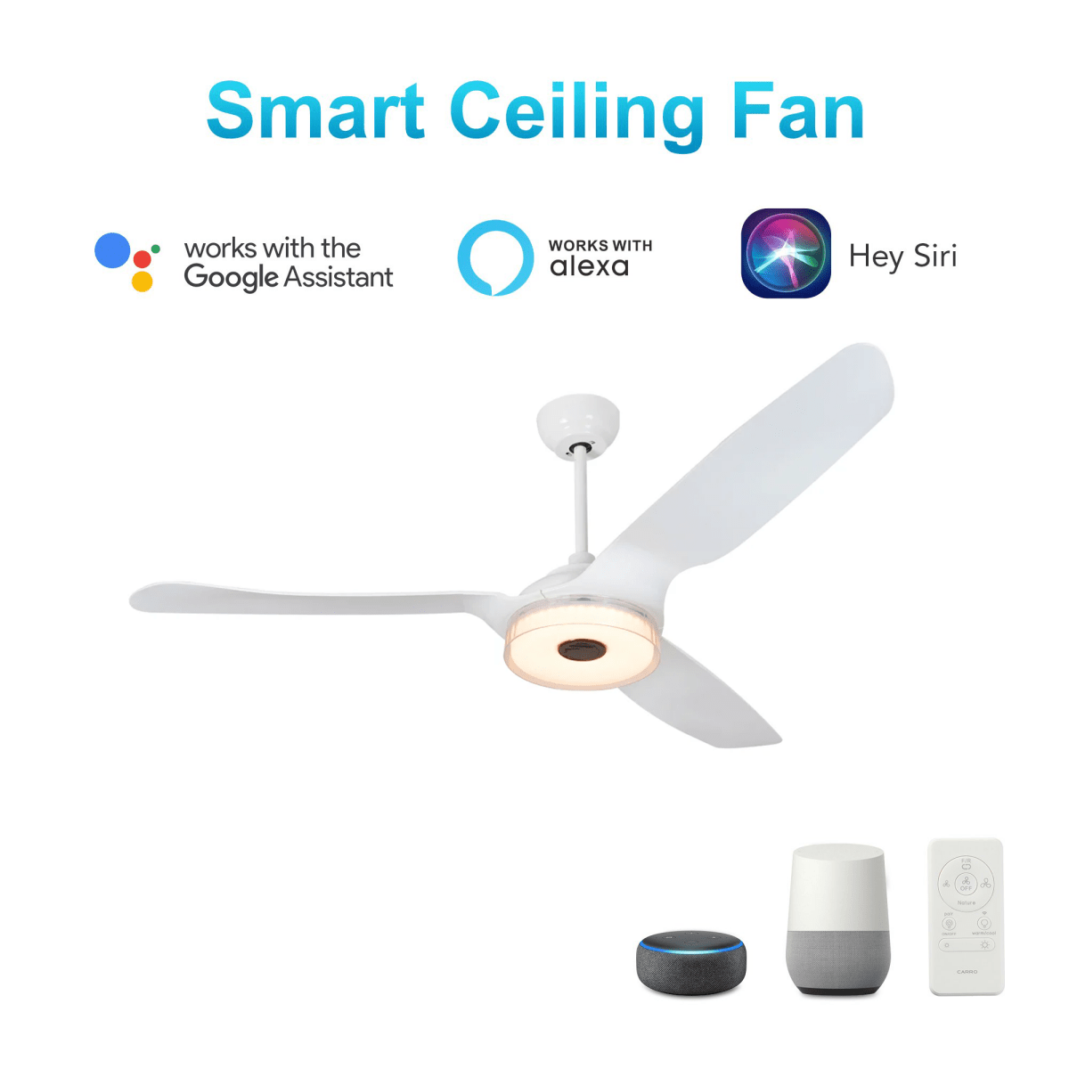 Icebreaker 56 in. Best Ceiling Fan with Lights for Bedroom,Living Room,Dining Room, Dimmable LED Light(Set of 2), Works with Alexa/Google Home/Siri - LEDMyPlace