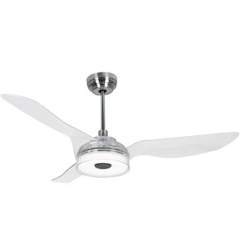 Icebreaker 56 in. LED Best Smart Ceiling Fan with Remote (3 - Blade) Silver Finish (Voice Control) w/ Alexa/Google Home/Siri - LEDMyPlace