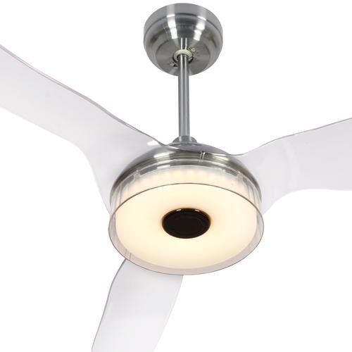 Icebreaker 56 in. LED Best Smart Ceiling Fan with Remote (3 - Blade) Silver Finish (Voice Control) w/ Alexa/Google Home/Siri - LEDMyPlace