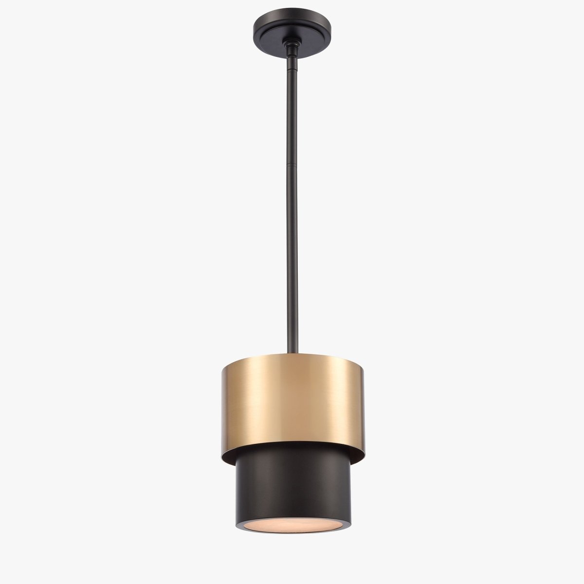 Industrial Pendant Light Brass and Matte Black Hardware with White Alabaster Diffuser, E12 Base - LEDMyPlace