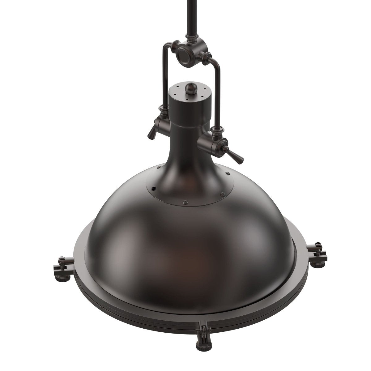 Industrial Pendant Light Fixture, Bronze Finish, Dome Shape, Includes Extension Rods 1x6"+3x12", E26 Base - LEDMyPlace