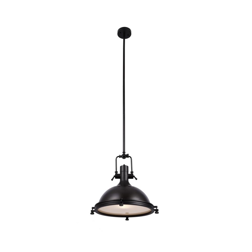 Industrial Pendant Light Fixture, Bronze Finish, Dome Shape, Includes Extension Rods 1x6"+3x12", E26 Base - LEDMyPlace