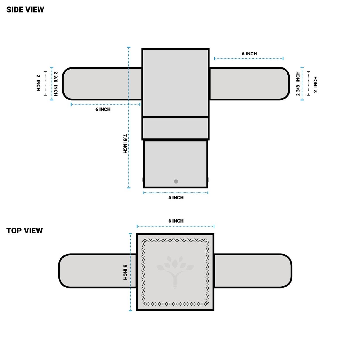 Internal tenon adaptor for 5 inch square poles. 2 ARM at 180 degrees - LEDMyPlace