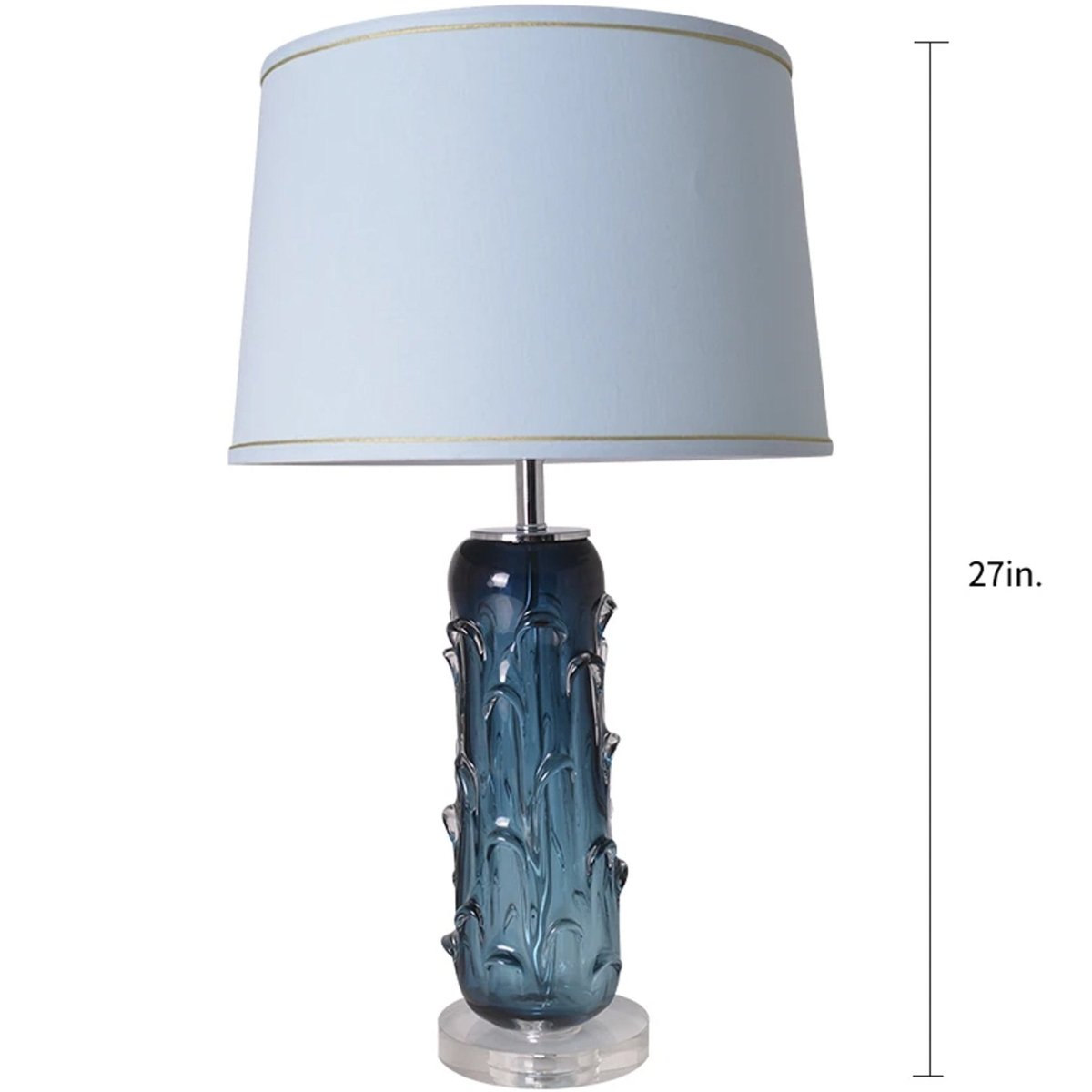 Jacinto Sculpted Translucent Glass Accent Best Table Lamp 27" - LEDMyPlace