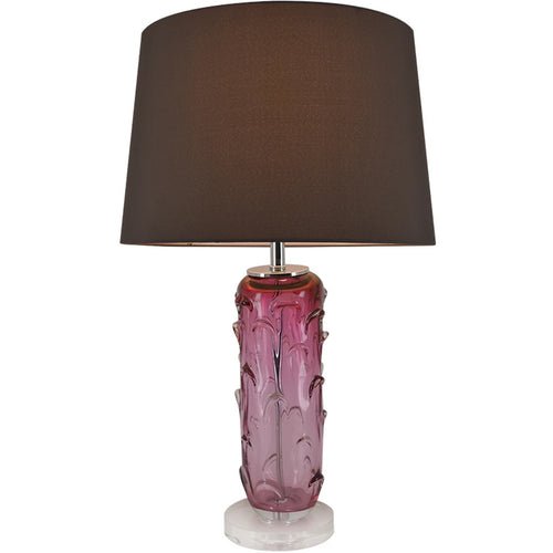 Jacinto Sculpted Translucent Glass Accent Best Table Lamp 27" - Rouge Pink/Chocolate Brown - LEDMyPlace