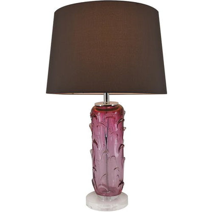 Jacinto Sculpted Translucent Glass Accent Best Table Lamp 27" - Rouge Pink/Chocolate Brown - LEDMyPlace