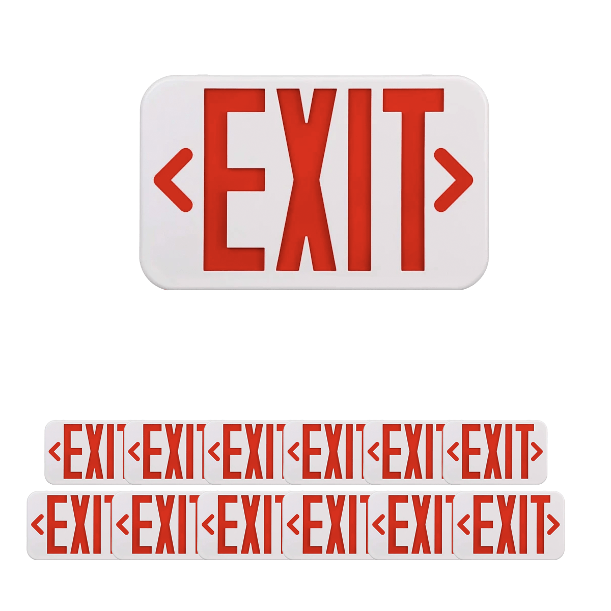 LED Exit Sign with Battery Backup, Double Face, 4W, AC120 - 277V, Side Mount/Ceiling Mount, Red Letter Emergency Exit Lights - LEDMyPlace