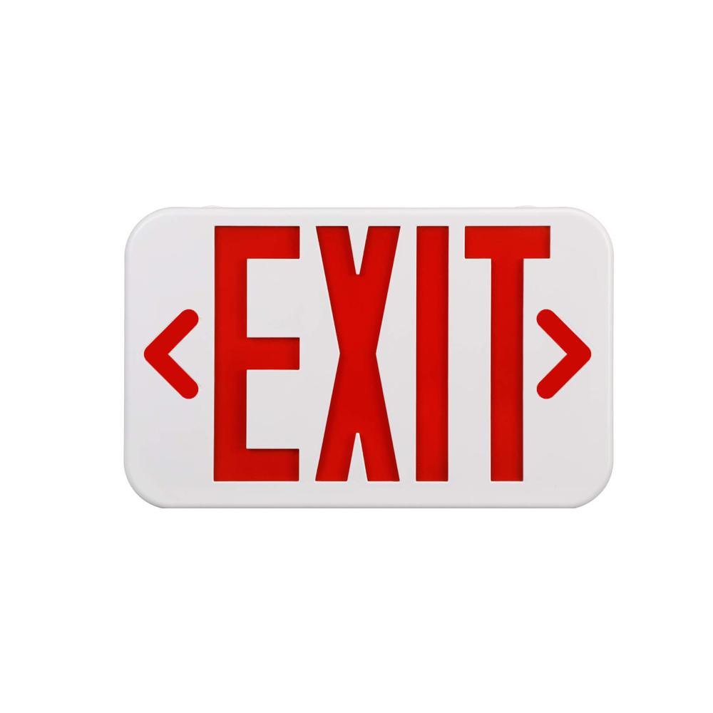 LED Exit Sign with Battery Backup, Double Face, 4W, AC120 - 277V, Side Mount/Ceiling Mount, Red Letter Emergency Exit Lights - LEDMyPlace