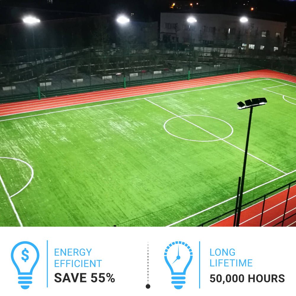 LED Flood Light, 300W/240W/200W Wattage Adjustable, 5700K, 136 LM/W, AC120 - 277V, Black, Dimmable, IP65, Floodlight for Outdoor Security, Backyard |Court|Stadium|Basket Ball Court|Alleys Lighting, Gen14B - LEDMyPlace