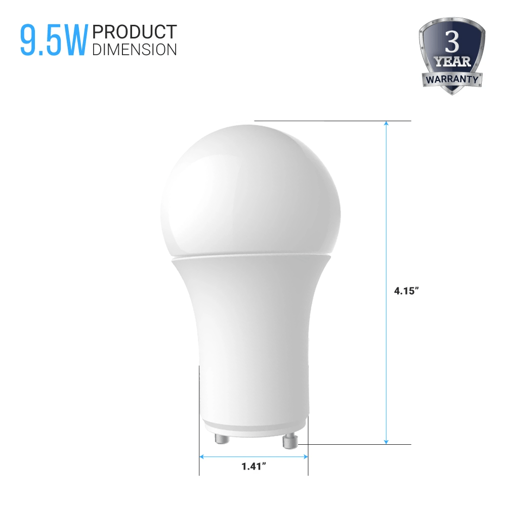 LED Light Bulbs A19 9.5 Watt 5000K 800 Lumens 120V Dimmable, General Purpose Lamp GU24 Base - LEDMyPlace