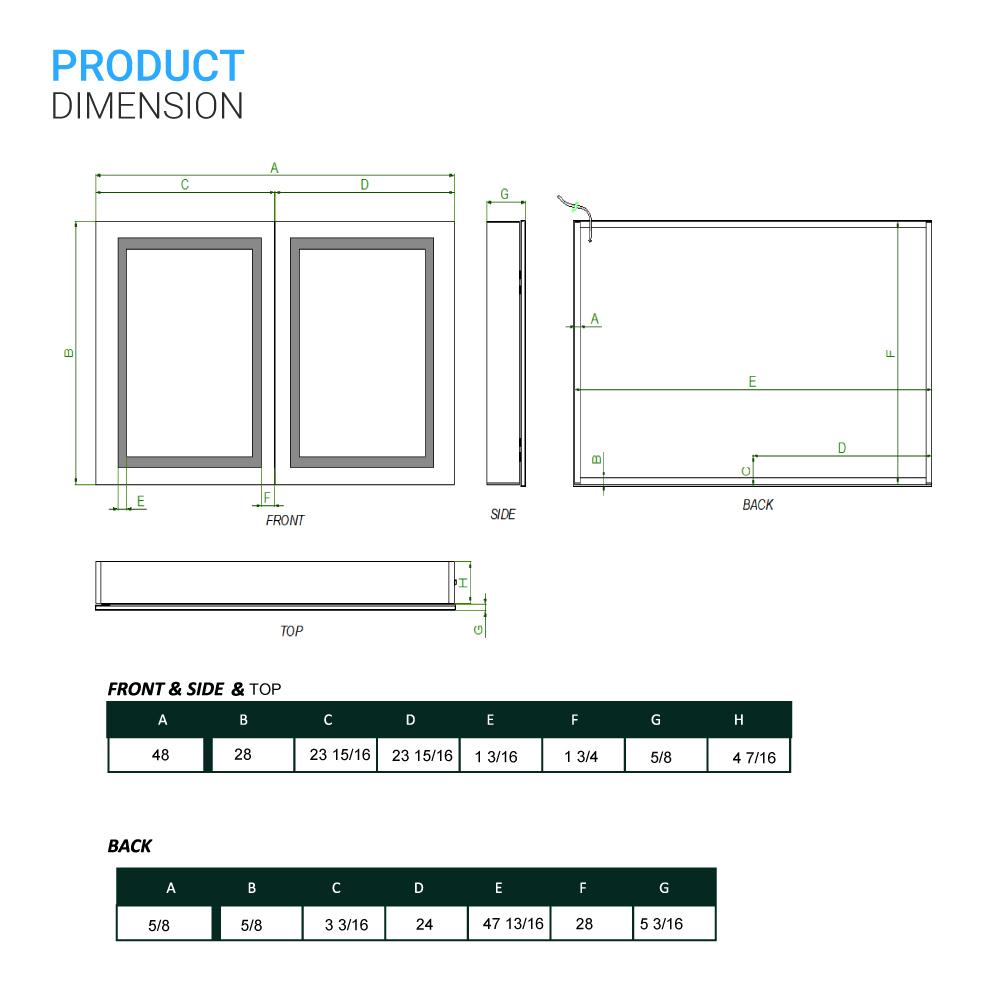 LED Lighted Bathroom Medicine Cabinet with Outlet, Double Sided Mirror, On/Off Switch, Surface Mount, Medicine Cabinet with LED Mirror, CRI 90+, Hector Style - LEDMyPlace