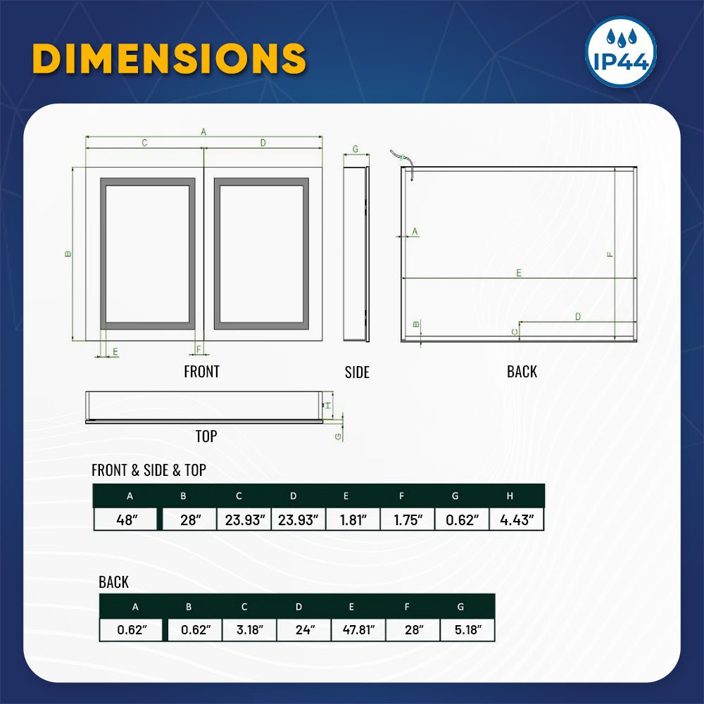 LED Lighted Bathroom Medicine Cabinet with Outlet, Double Sided Mirror, On/Off Switch, Surface Mount, Medicine Cabinet with LED Mirror, CRI 90+, Hector Style - LEDMyPlace