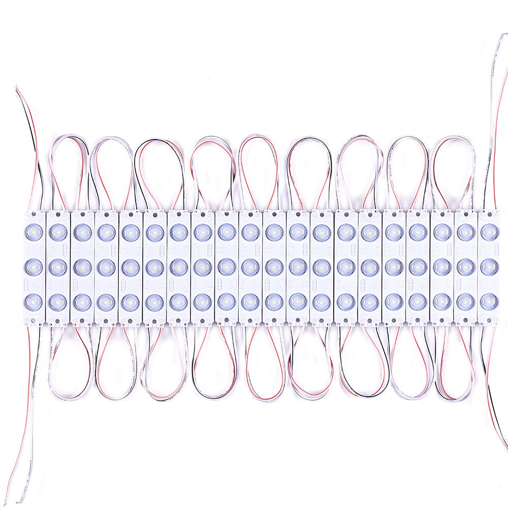 LED Module Lights, Pure White, 3LEDs/Mod, DC12V, 1W, LED Waterproof Decorative Light for Letter Sign Advertising Signs with Tape Adhesive Backside - LEDMyPlace