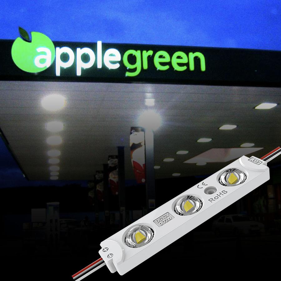 LED Modules for Signs, SMD 2835, Green, For Letter Sign Advertising Signs/Backlighting/Display Lighting, IP65, 3LEDs/Mod, DC12V, 0.72W, 40 - Pack - LEDMyPlace