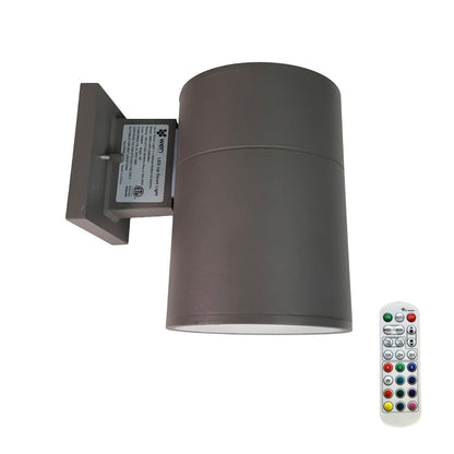 LED Outdoor Single Sided Light With Remote, RGBW, Cylinder, 36W, AC100 - 277V, IP65, ETL CE RoSH Approval, Outdoor Wall Lights - LEDMyPlace