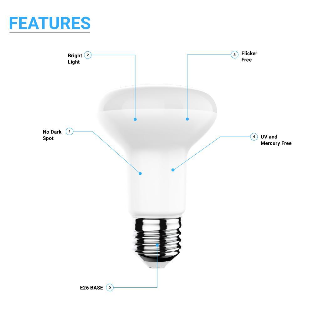 LED R20/BR20 Bulbs - 3000K - Warm White - 7.5 Watt - 50 Watt Equivalent, Dimmable - LEDMyPlace