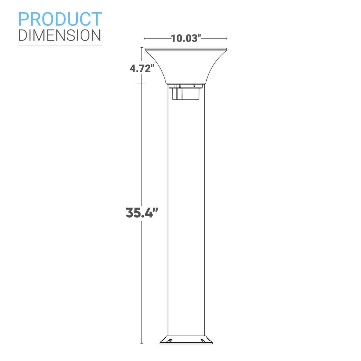 LED Solar Bollard Lights, 1.5W, 220LM, CCT Changeable: Warm White/Cool White, Solar Pathway Lights, IP65 Waterproof, Auto ON/Off, Solar Garden Lights Outdoor - LEDMyPlace