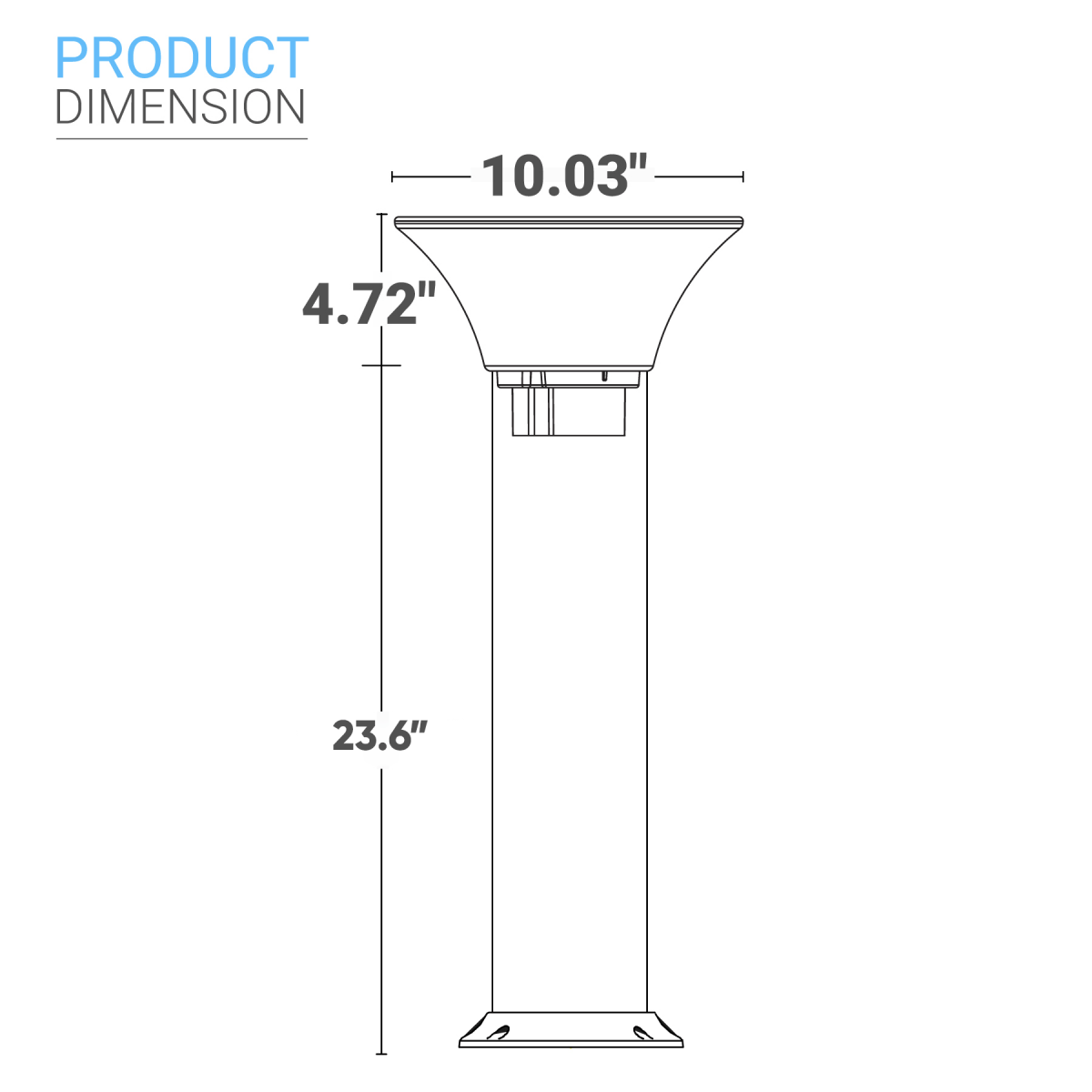 LED Solar Bollard Lights, 1.5W, 220LM, CCT Changeable: Warm White/Cool White, Solar Pathway Lights, IP65 Waterproof, Auto ON/Off, Solar Garden Lights Outdoor - LEDMyPlace