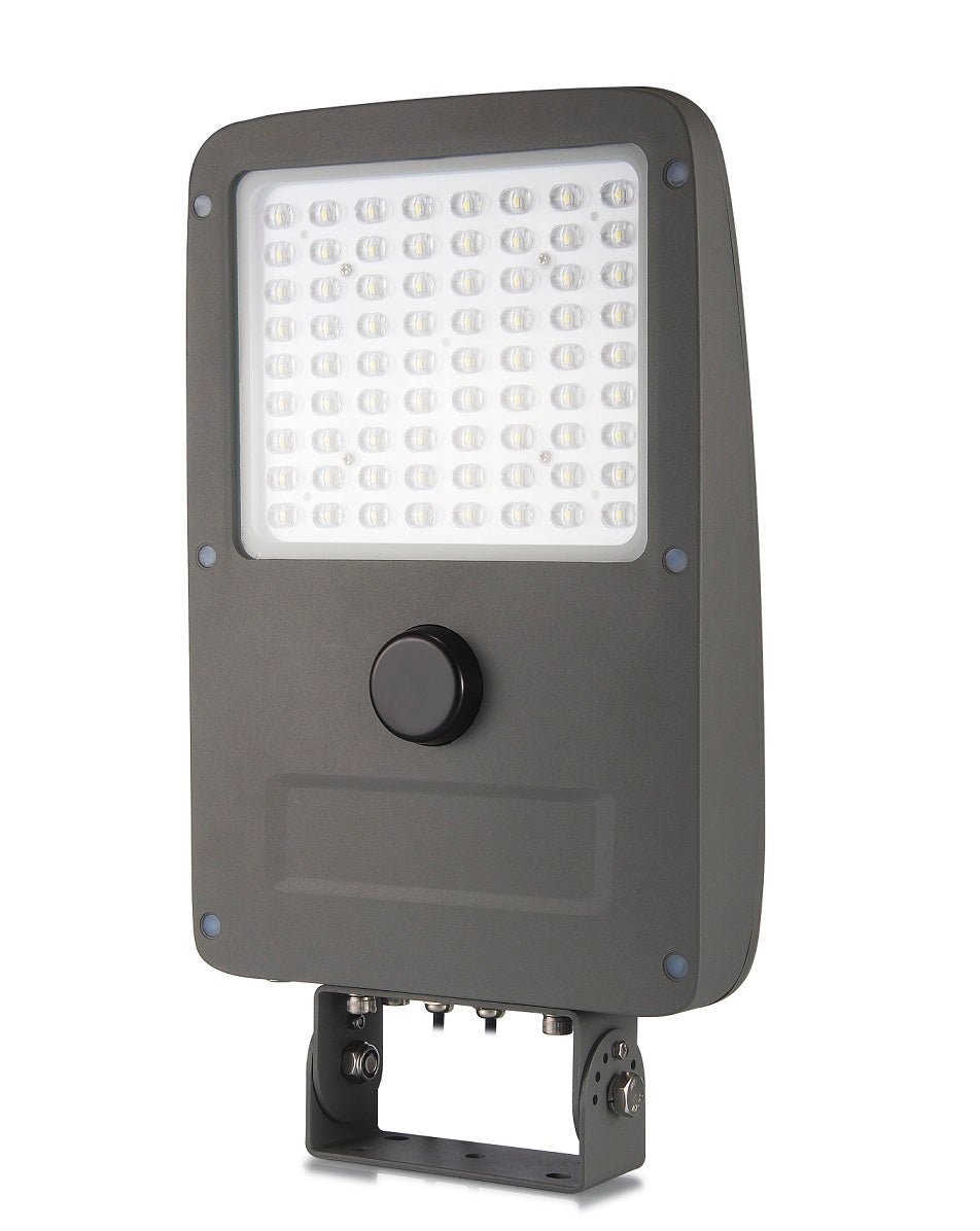 LED Solar Flood Light Set 30W w/ 80W Solar Panel, 6000K, 3600LM, 35.2AH Battery Capacity, 120V - 277V, Solar Powered Security Lighting - LEDMyPlace