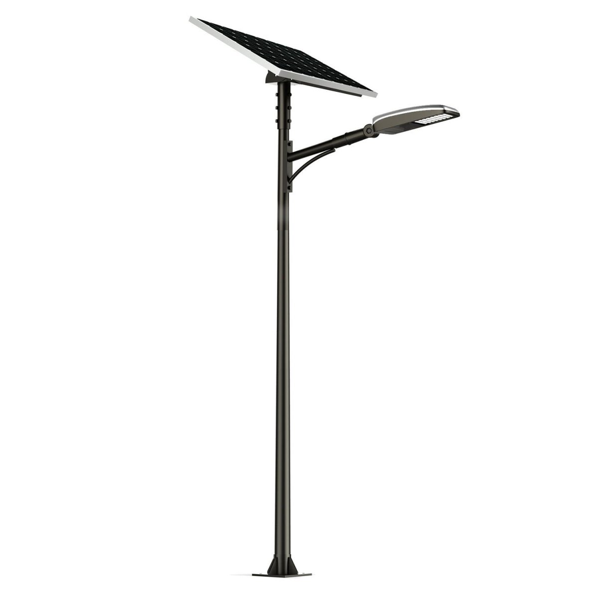 LED Solar Street Light Set 40W w/ 90W Solar Panel, 6000K 5,200LM, 120V - 277V, IP67, 44AH Battery Capacity, Solar Power LED Street Lighting - LEDMyPlace