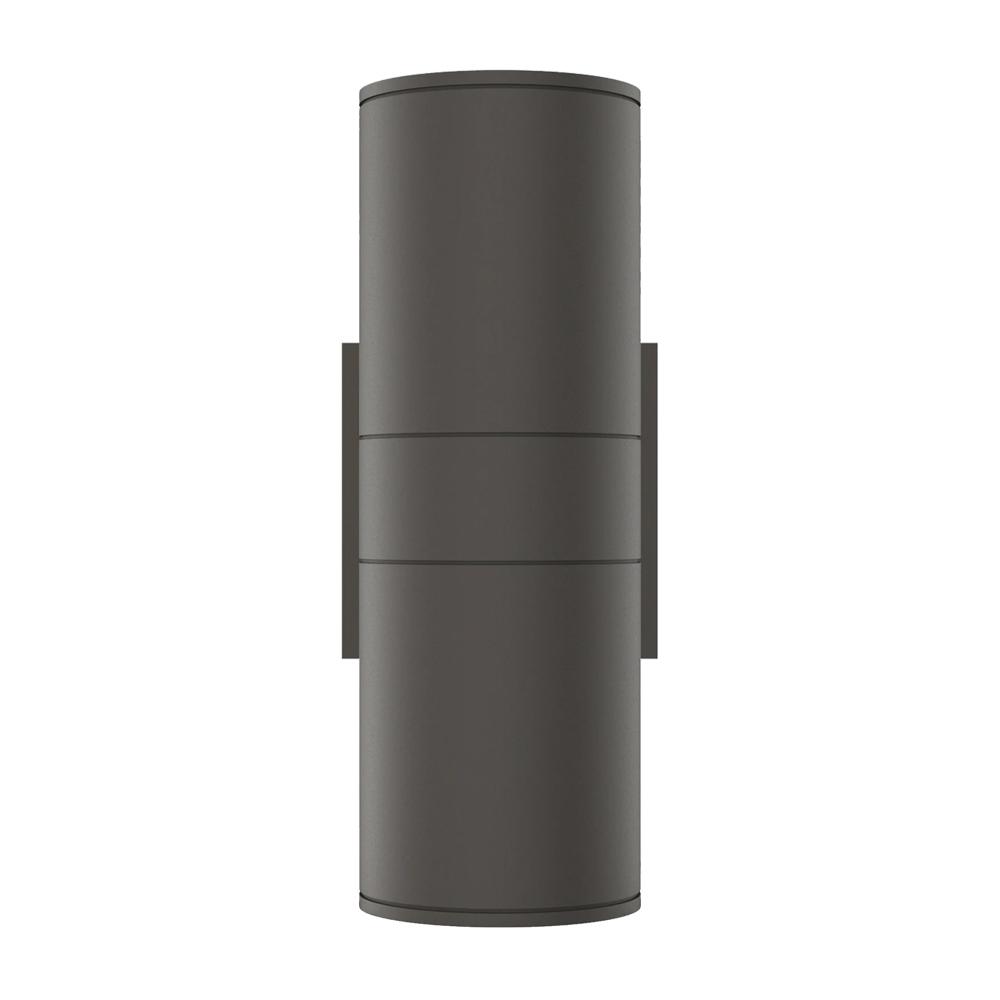 LED Up & Down Lights Outdoor, Cylinder, 12WX2, AC100 - 277V, 80 - 90 Lm/W, IP65, Light Bronze Finish, Double Side - LEDMyPlace