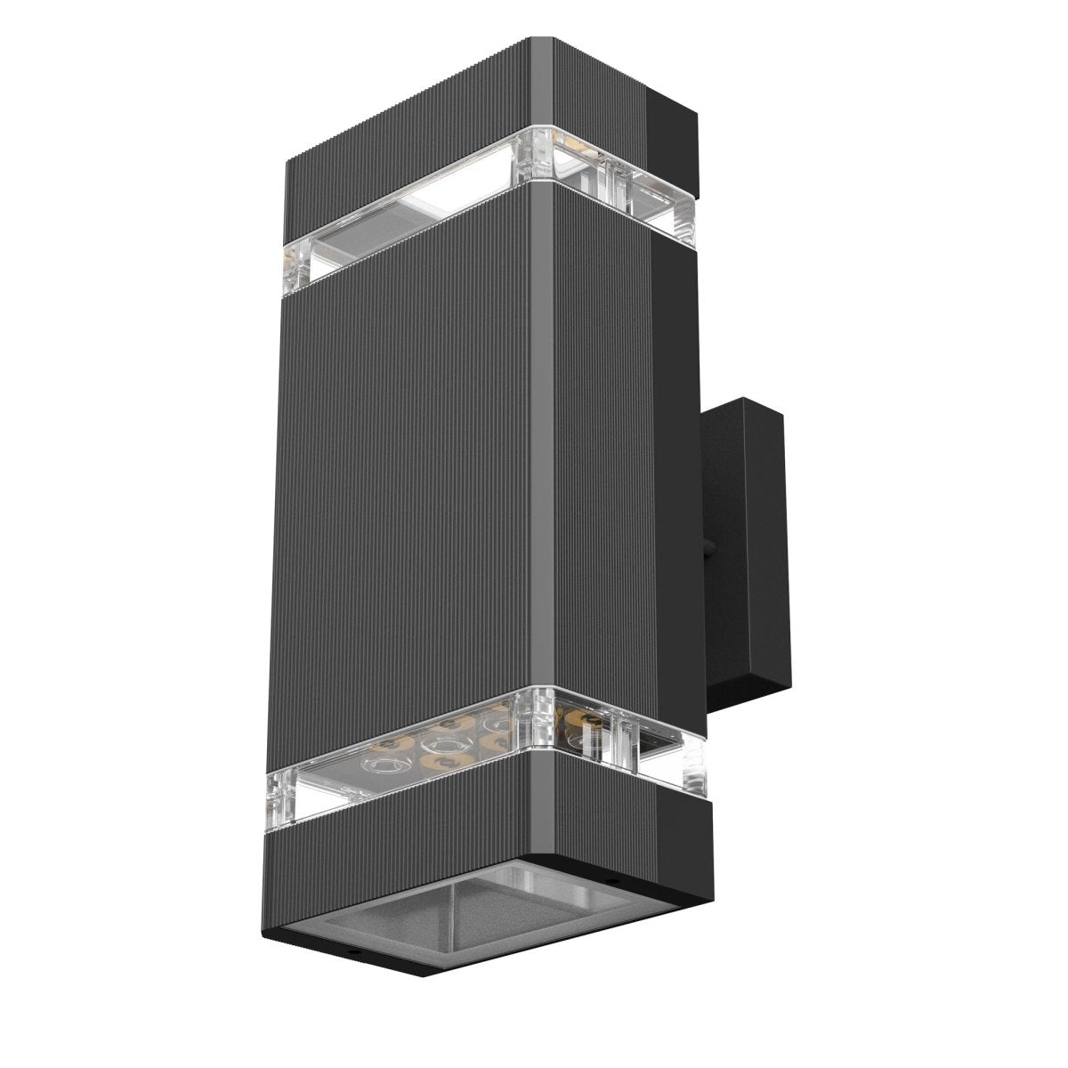 LED Up & Down Wall Lights Outdoor, Square, 2x6W, AC100 - 277V, Waterproof Wall Sconce in 2 Lights, ETL - Listed, 80 - 90 Lumens/W - LEDMyPlace