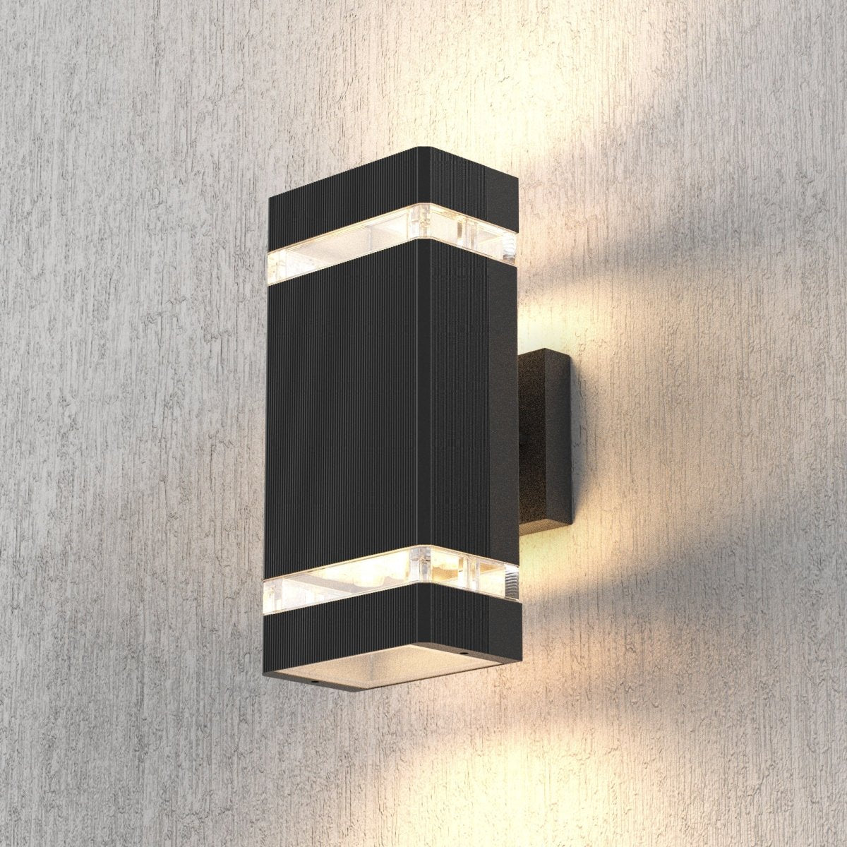 LED Up & Down Wall Lights Outdoor, Square, 2x6W, AC100- 277V, Waterproof Wall Sconce in 2 Lights, ETL-Listed, 80-90 Lumens/W