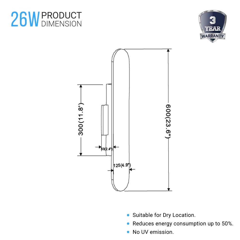 LED Wall Sconce with Brushed brown Body Finish, 26W, 3000K, 1300LM, Dimmable, Aluminum Body Material - LEDMyPlace