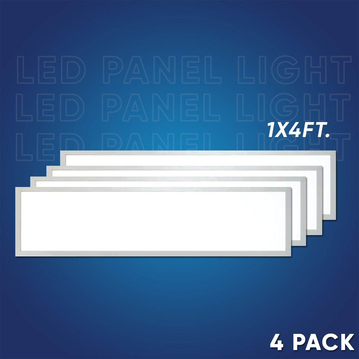 1-ft x 4-ft LED Panel Light 20/30/40 Watt Adjustable, 4000K/5000K/6500K CCT Changeable, Dip Switch, 0-10V Dim, 120-277V, ETL, DLC 5.1, Recessed Back-lit Fixture