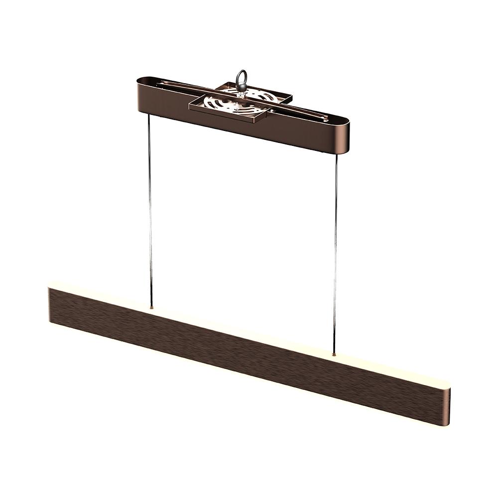 Linear LED Pendant Mount Lighting Fixture in Brushed brown Body Finish, 52W, 3000K, 2600LM, Dimmable - LEDMyPlace