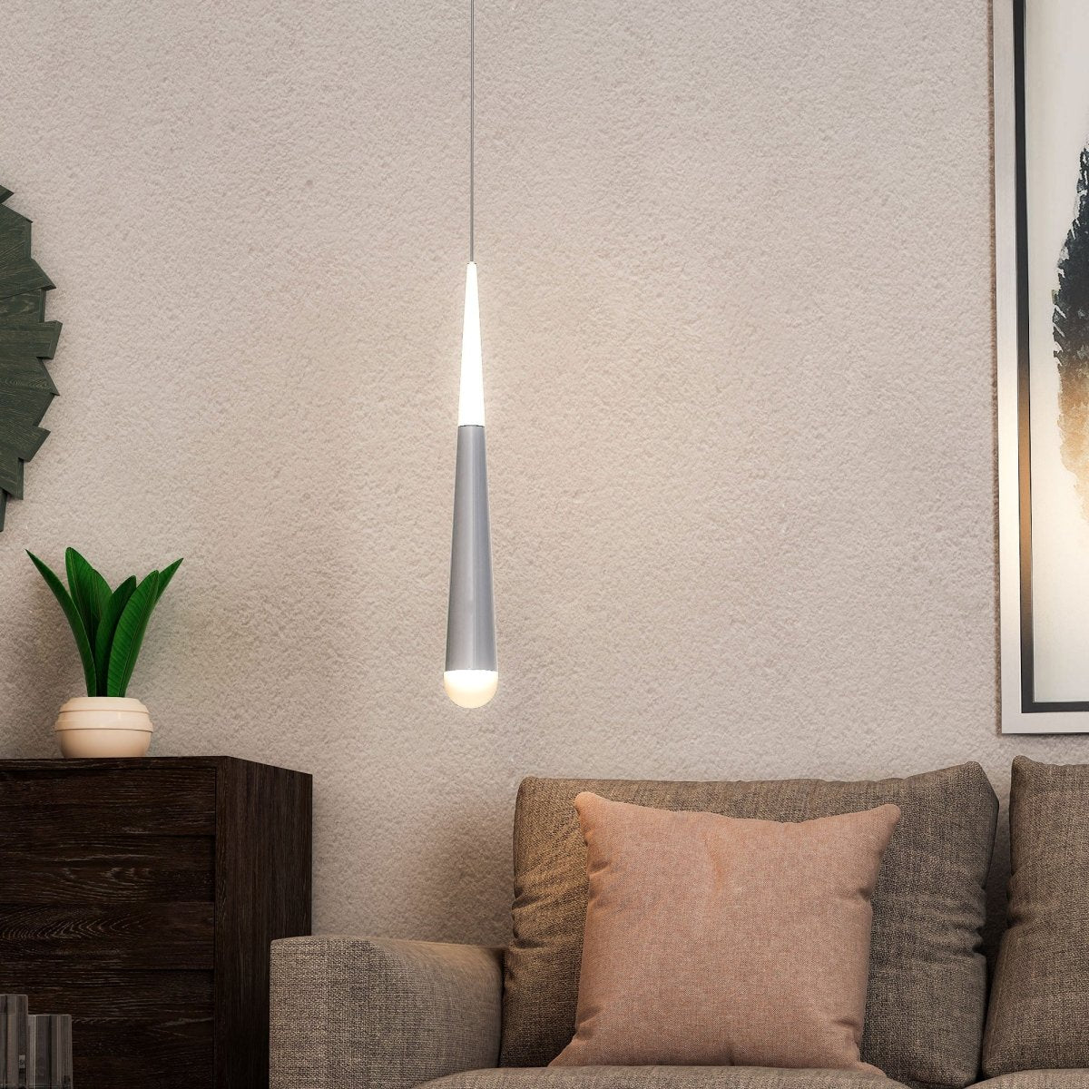 Living Room Pendant For Low Ceiling, 7W, 3000K (Warm White), 348LM, Dimmable, Pendant Mounting - LEDMyPlace