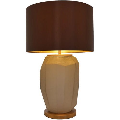 Lola Big Sculpted Glass Best Table Lamp 30" - Spiced Apricot/Chocolate Brown - LEDMyPlace