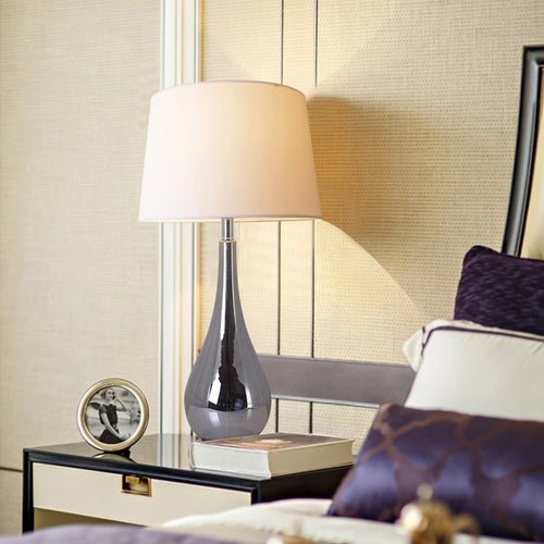 Lola Big Translucent Ombre Glass Best Table Lamp 30" - Chrome Ombre/White (Set of 2) - LEDMyPlace