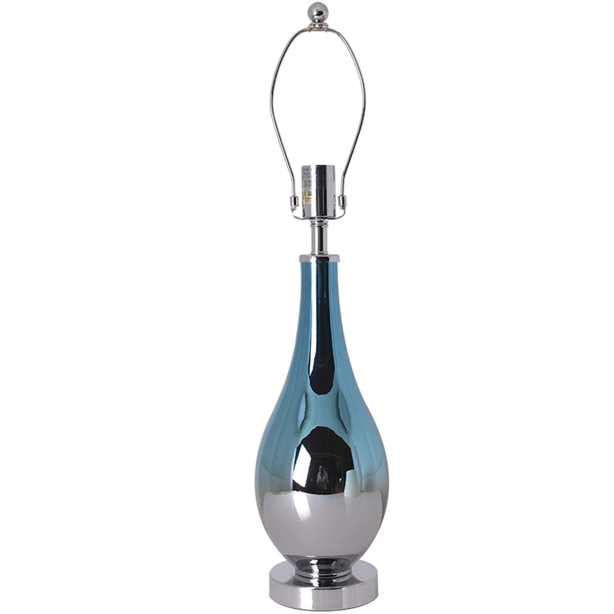 Lola Ombre Droplet Glass Best Table Lamp 28" - Blue Chrome Ombre/Crème - LEDMyPlace